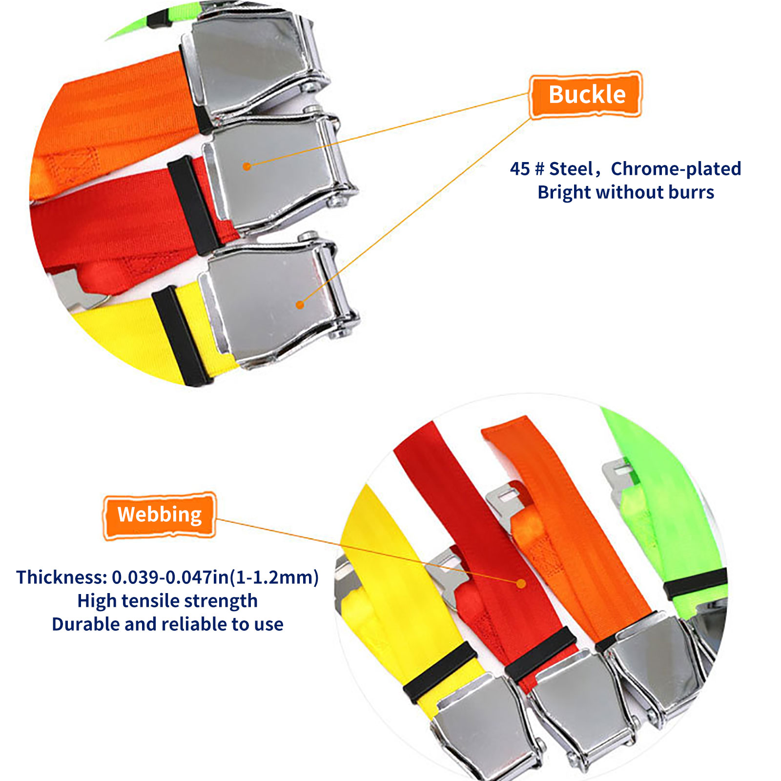 Type A Universal Adjustable Airplane Seat Belt Extender 2PCS Seat