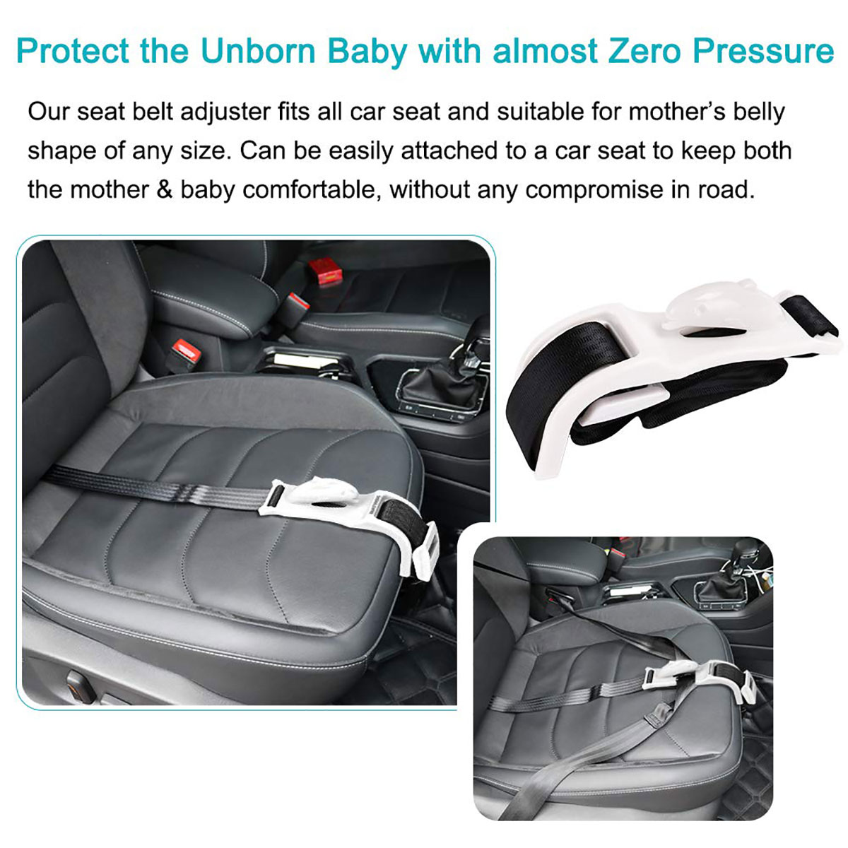 Pregnant Seat Belt Maternity Women Car Belt Adjuster Safety Mom's Belly & Baby 