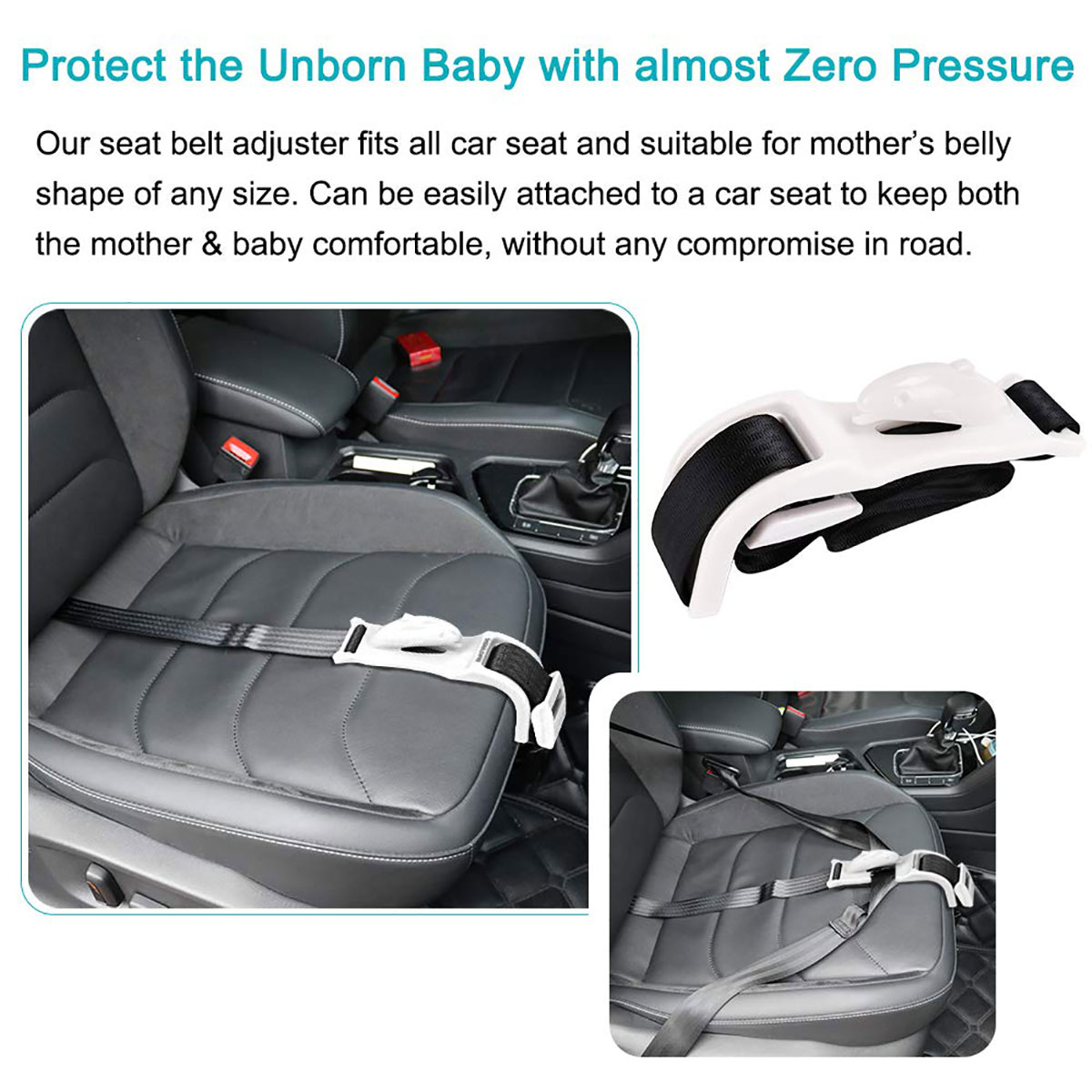 thumbnail image 2 of Pregnancy Cushion Adjuster & Maternity Chair Belt - Black Bump Strap For Comfortable Sitting 2 of 4