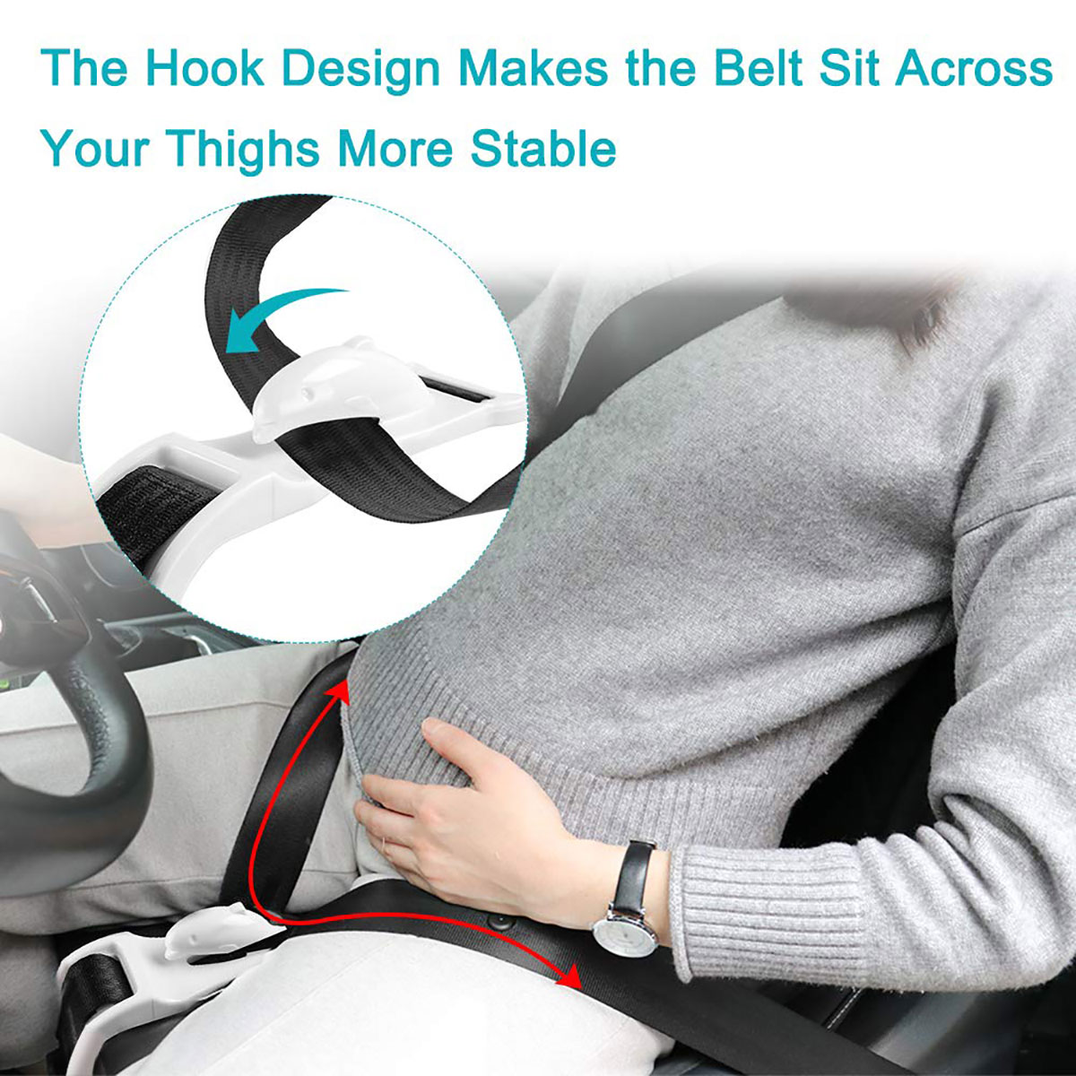 Pregnancy Maternity Seatbelt Safety Seat Belt Extender Adjuster BLACK