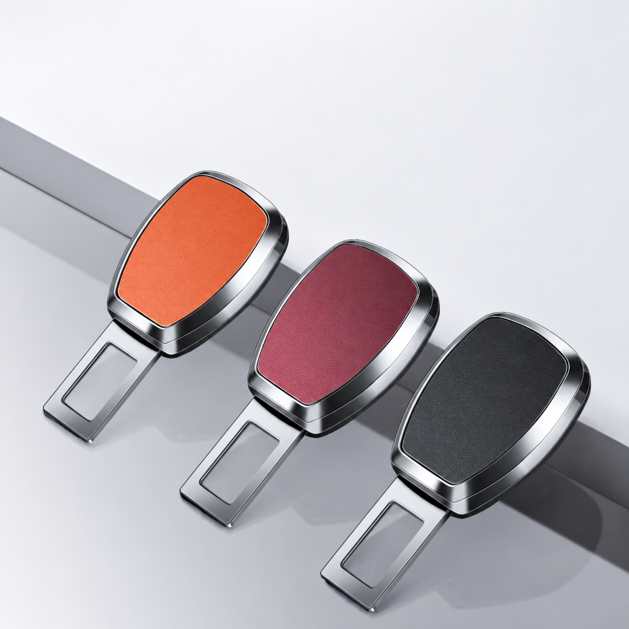 1 red, 1 orange, and 1 black seat belt alarm stopper 1 red, 1 orange, and 1 black seat belt alarm stopper