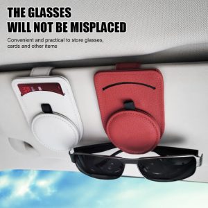 Magnetic Leather Car Visor Clips for Sunglasses (1)